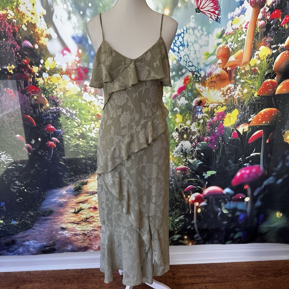 VTG 90's Versona Maxi Dress XS Whimsigoth Forest Fairy Grunge Green Y2K Prom